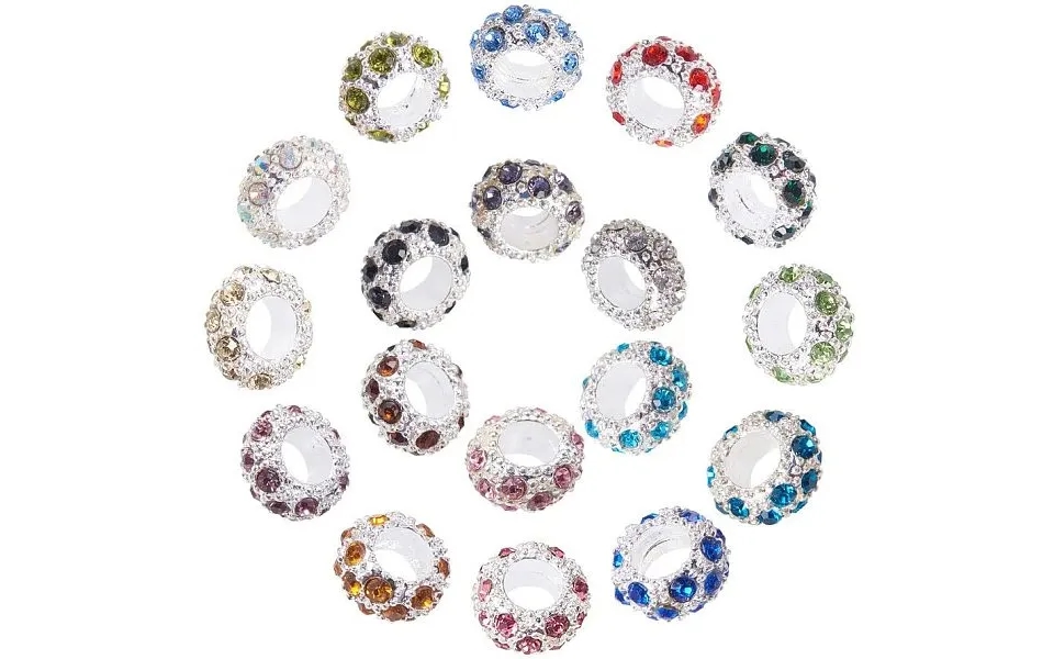 Alloy Rhinestone European Beads Set