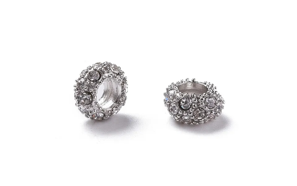 Alloy Rhinestone European Beads