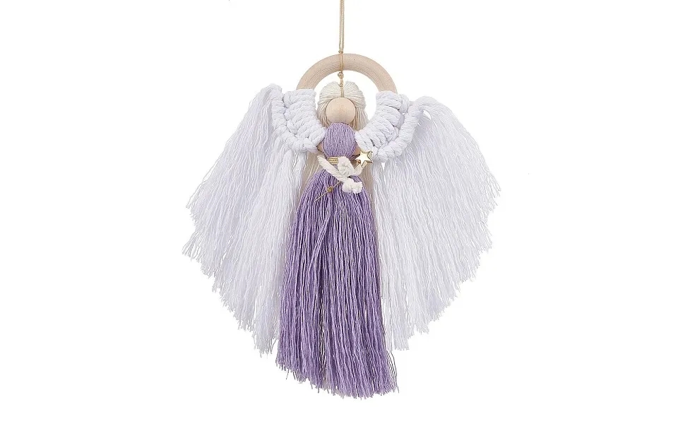 Angel Wood & Cotton Threads Pendant Decoration