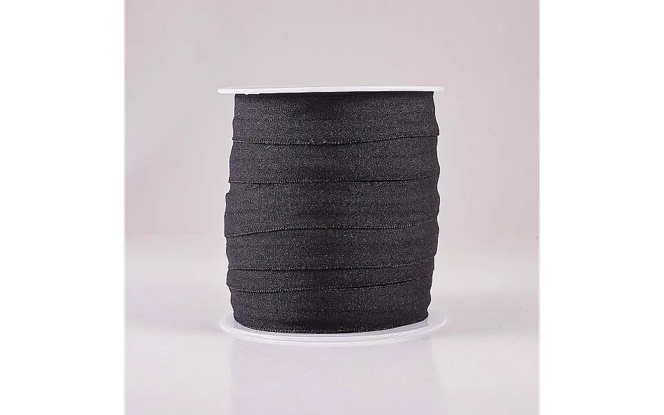 Benecreat 30 Yard 5 8 15mm Black Foldover Elastic Stretch Foe Elastic Ribbon For Hair Ties Hairbands And Baby Girls Hair