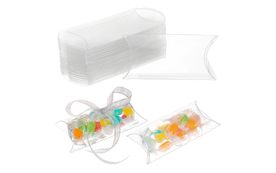 Benecreat 50 Pack Pvc Plastic Pillow Box