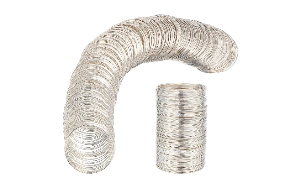 Benecreat 500 Loop Silver Jewelry Memory Beading Wire Bangle Bracelet Wire For Bracelet Diy Jewelry Making - 22 Gauge
