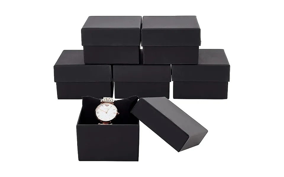 Benecreat 6 Pack Kraft Square Cardboard Present Gift Boxes For Bangle Wrist Watch And Other Jewelry Set - 3