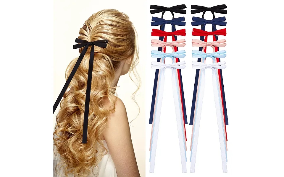 Big Bowknot Polyester Alligator Hair Clips