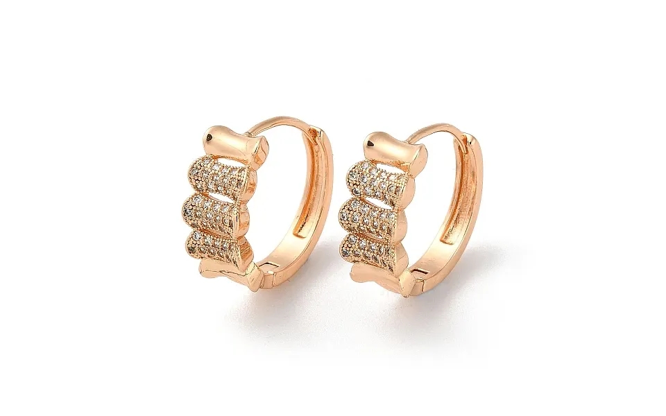 Brass Hoop Earrings With Rhinestone