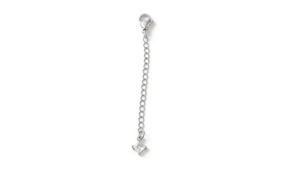 Brass Micro Pave Clear Cubic Zirconia Chain Extender