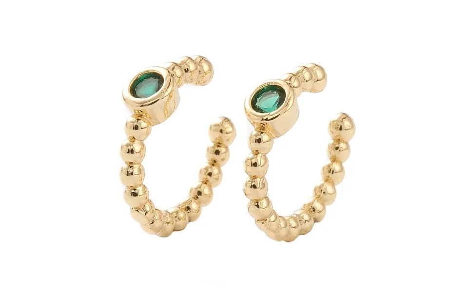 Brass Micro Pave Cubic Zirconia Cuff Earrings