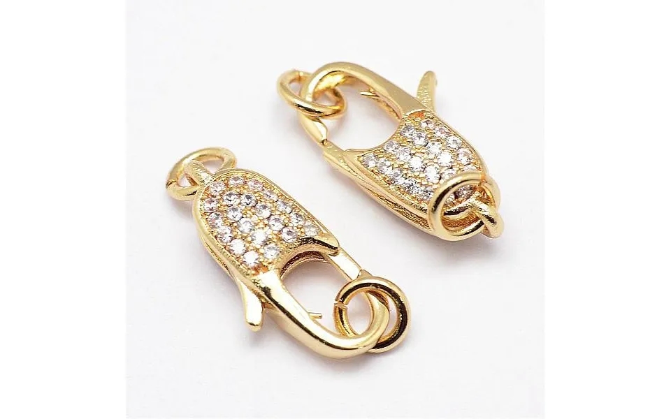 Brass Micro Pave Grade Aaa Cubic Zirconia Lobster Claw Clasps
