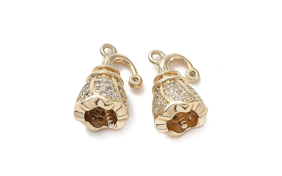 Brass With K9 Glass Pinch Bails