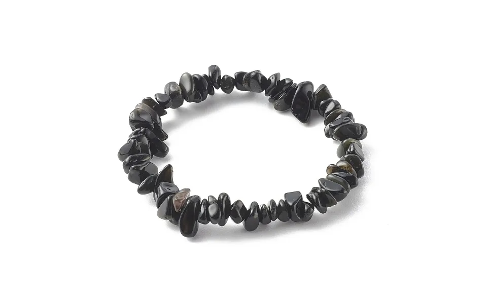 Chip Natural Obsidian Stretch Beaded Bracelets For Kids