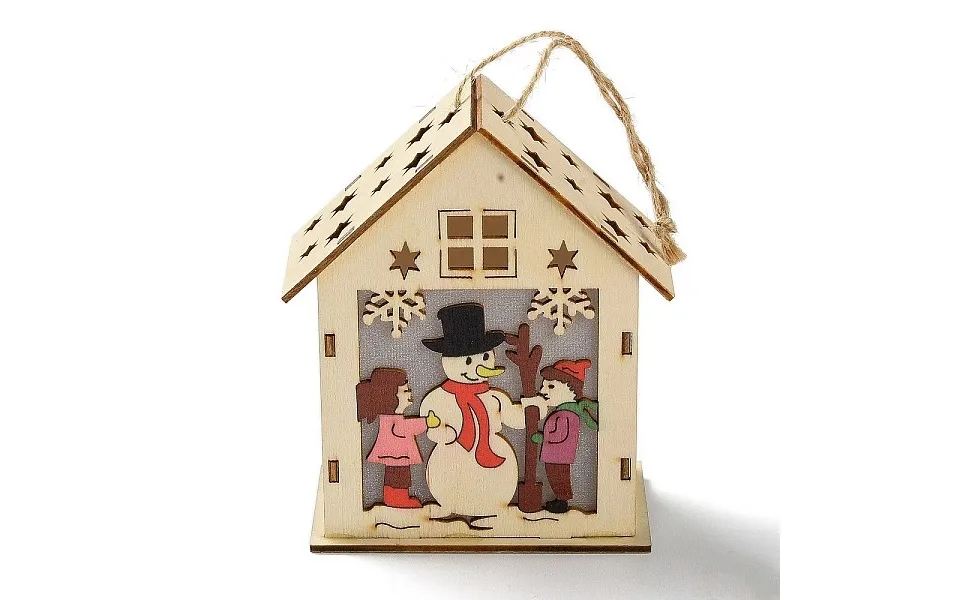 Christmas Theme Wood House Hanging Ornaments