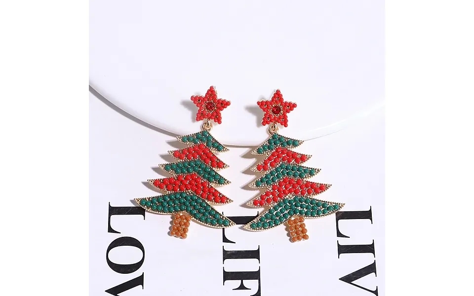 Christmas Trees With Star Alloy Dangle Stud Earrings For Women