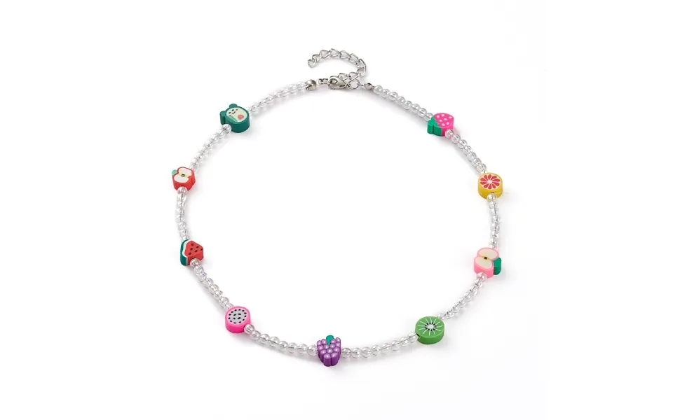 Colorful Polymer Clay Fruit Kids Beaded Necklaces