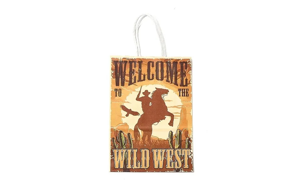 Cowboy Series Printed Kraft Paper Tote Bags