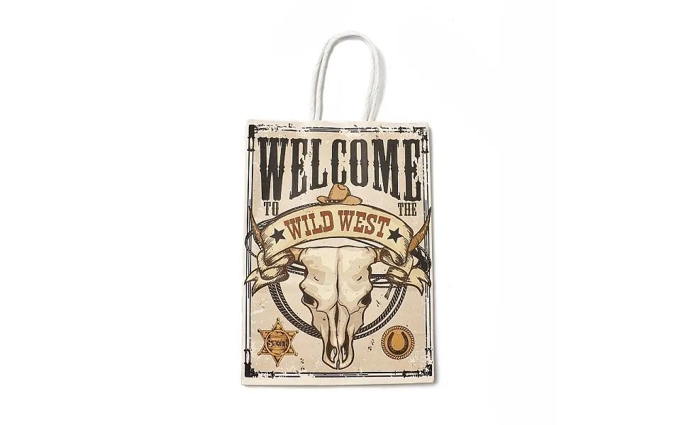 Cowboy Series Printed Kraft Paper Tote Bags