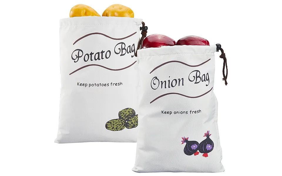 Creatcabin 2pcs 2 Styles Printed Cotton Cloth Storage Bags