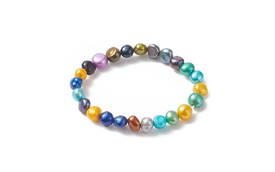 Dyed Natural Pearl Beaded Stretch Bracelet For Kids