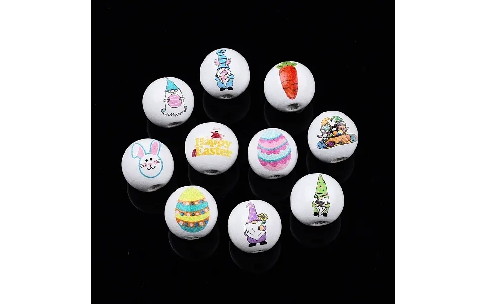 Easter Theme Printed Wooden Beads