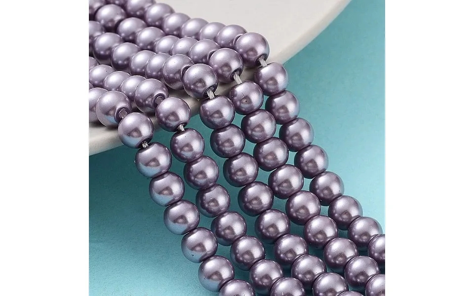 Eco-friendly Dyed Glass Pearl Round Beads Strands