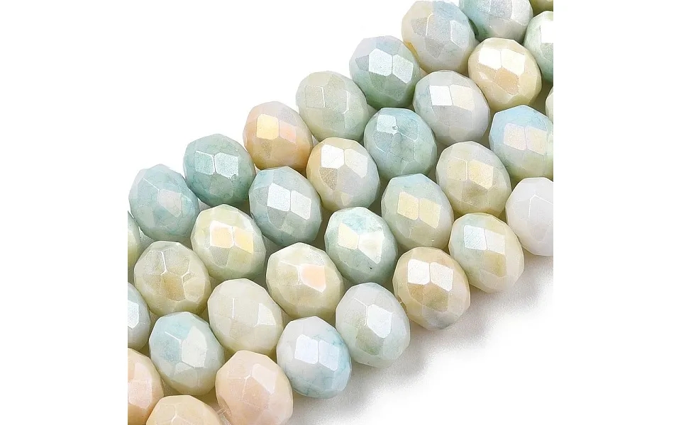 Faceted Electroplated Glass Beads Strands