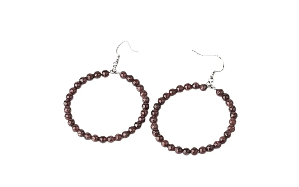Fashionable Natural Garnet Hoop Earrings For Women