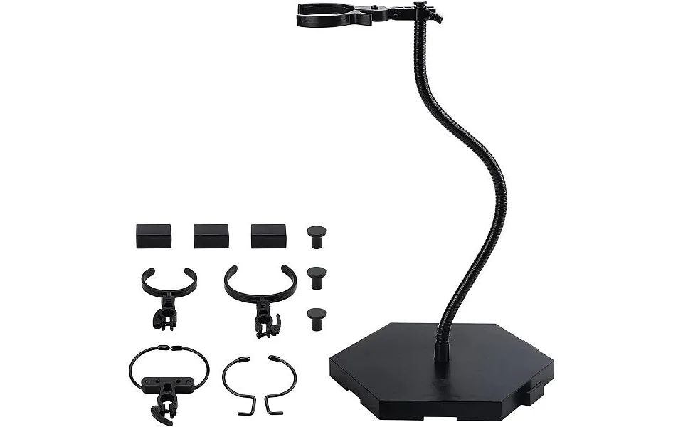 Fingerinspire Doll Figure Stand Snake-like Flexible Metal Hose Action Assembly Action Figure Display Holder Base Black D