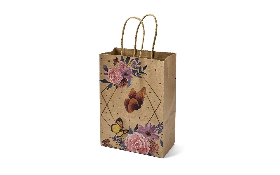 Flower Butterfly Pattern Kraft Paper Bags