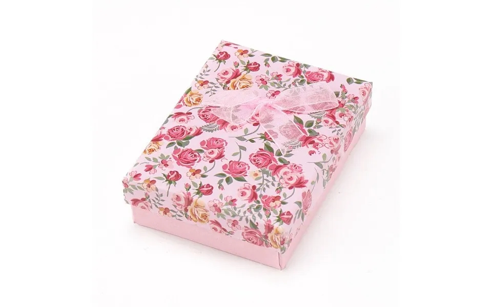 Flower Pattern Cardboard Jewelry Packaging Box