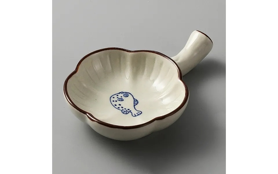 Flower Shape Ceramics Ink Plate With Handle