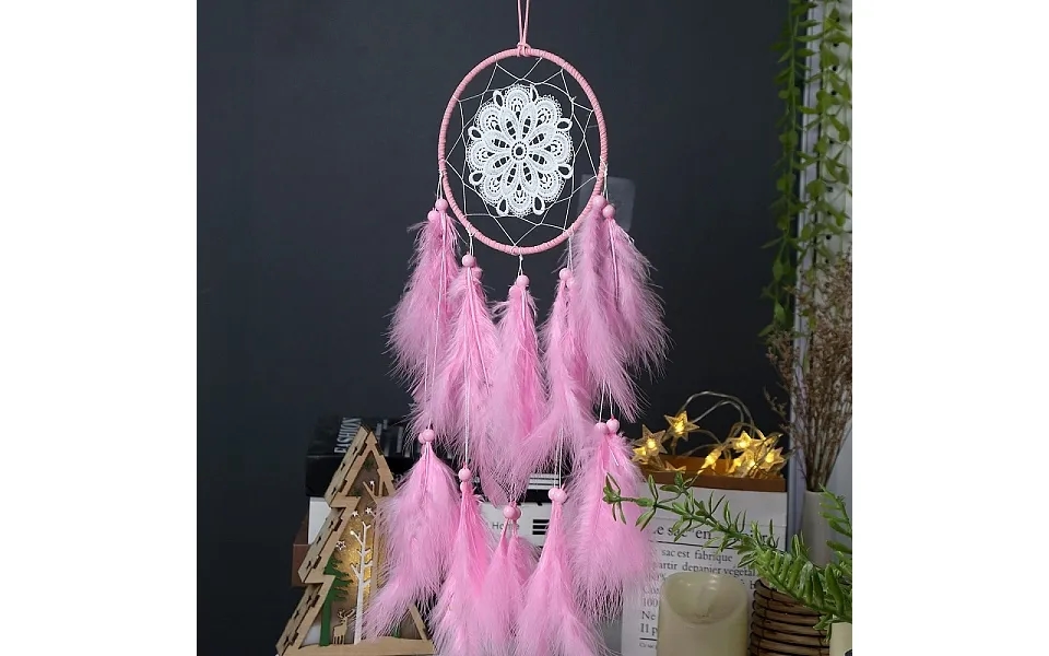 Forest Style Woven Net Web With Feather With Iron Home Crafts Wall Hanging Decoration