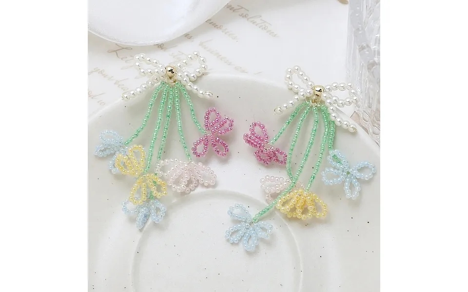 Glass Seed Beaded Woven Flower Pendant Deocrations