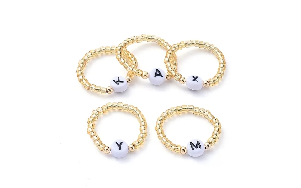 Glass Seed Beads Stretch Finger Rings