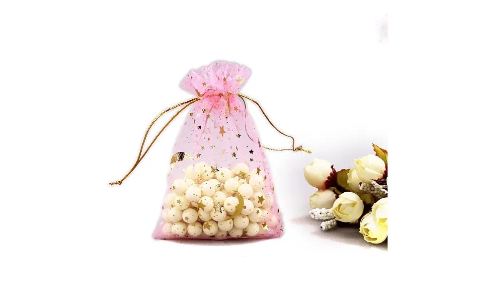 Gold Stamping Moon & Star Organza Drawstring Gift Storage Bags