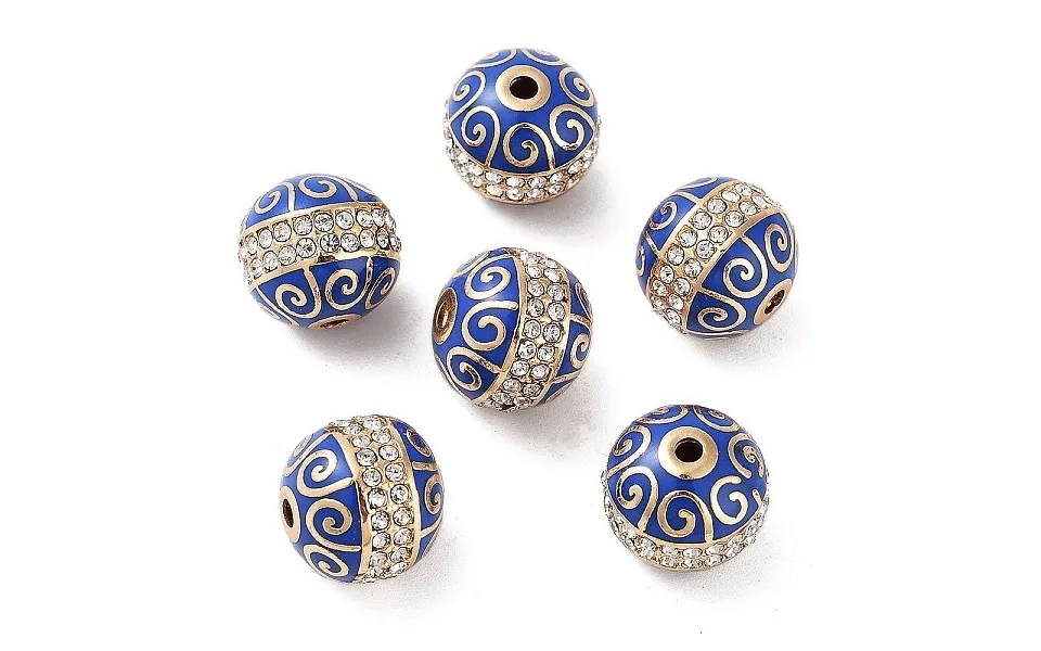 Golden Plated Alloy Rhinestone Beads