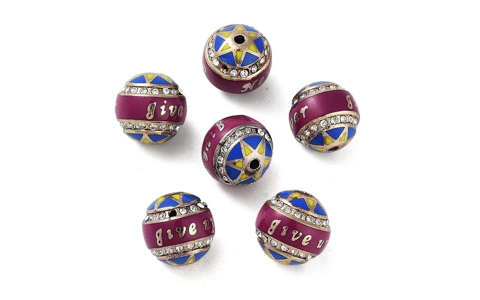 Golden Plated Alloy Rhinestone Beads