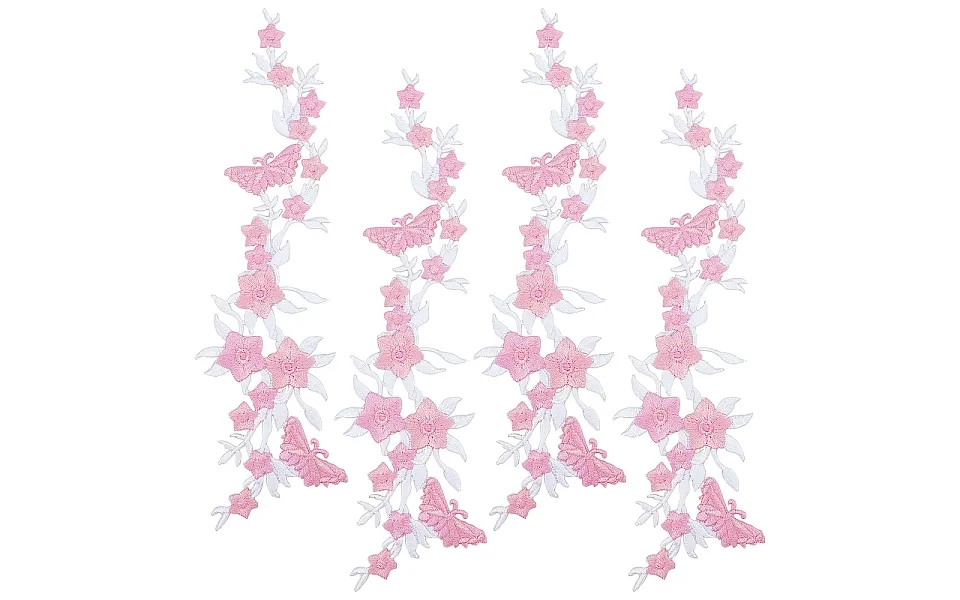 Gorgecraft 4pcs Embroidered Butterfly Patches And Flowers Floral Iron On Patches Sew On Patches For Clothes Neckline Emb