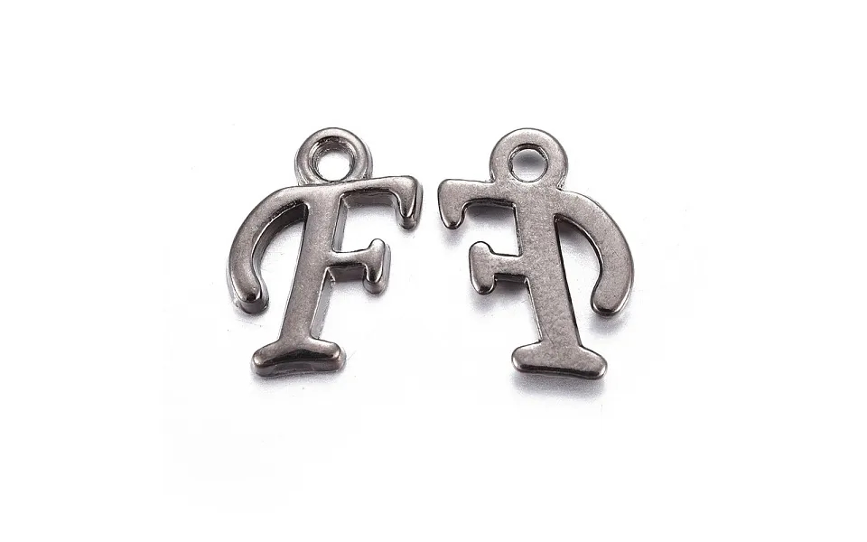 Gunmetal Plated Alloy Letter Pendants