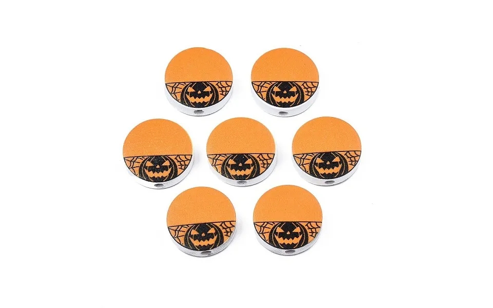 Halloween Printed Natural Wood Beads