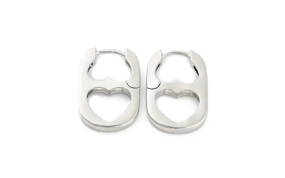 Heart Rack Plating Brass Hoop Earrings For Women