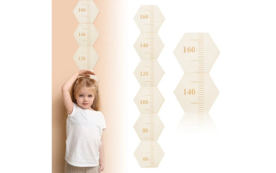Hexagon Wood Measuring Growth Chart Rulers