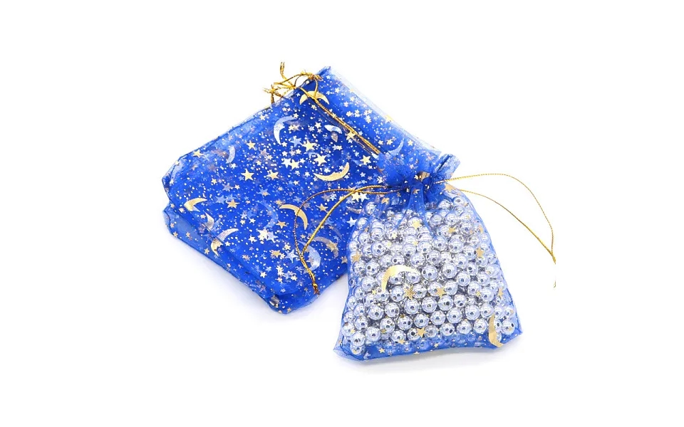 Hot Stamping Rectangle Organza Drawstring Gift Bags