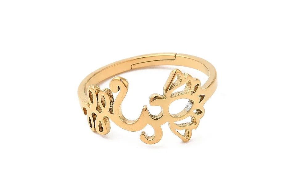 Ion Plating Ip 304 Stainless Steel Yoga & Infinity Adjustable Ring For Women