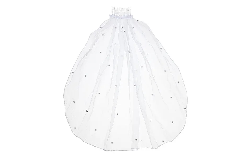 Long Mesh Tulle Bridal Veils With Combs & Plastic Pearl