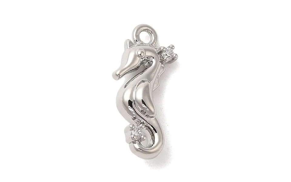 Marine Animal Theme Platinum Brass Micro Pave Clear Cubic Zirconia Pendants