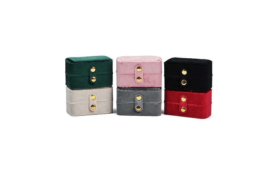 Mini Rectangle Velvet Ring Storage Boxes With Snap Buttons