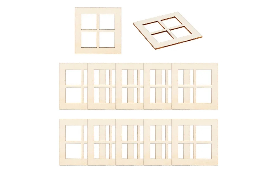 Mini Wood Dollhouse Window Furniture Accessories