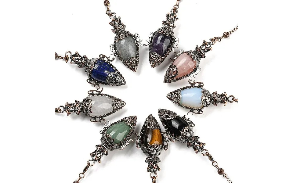 Mixed Gemstone Dowsing Pendulum Big Pendants