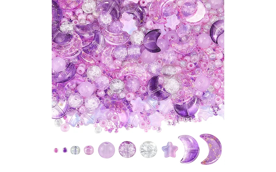 Mixed Styles Transparent Glass Beads