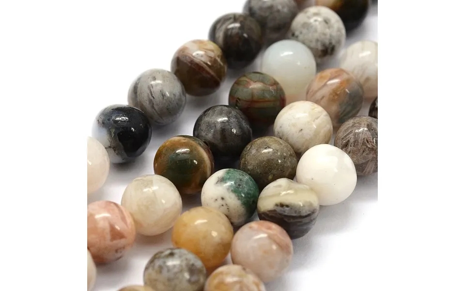 Natural Bamboo Leaf Agate Beads Strands