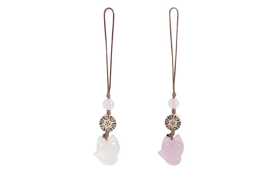 Natural Chalcedony & Wood Mobile Straps